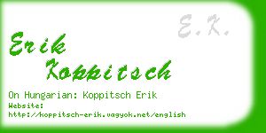 erik koppitsch business card